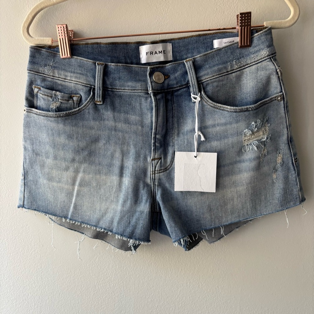 Frame The Cutoff Light Blue Denim Shorts‎ Sz 27
